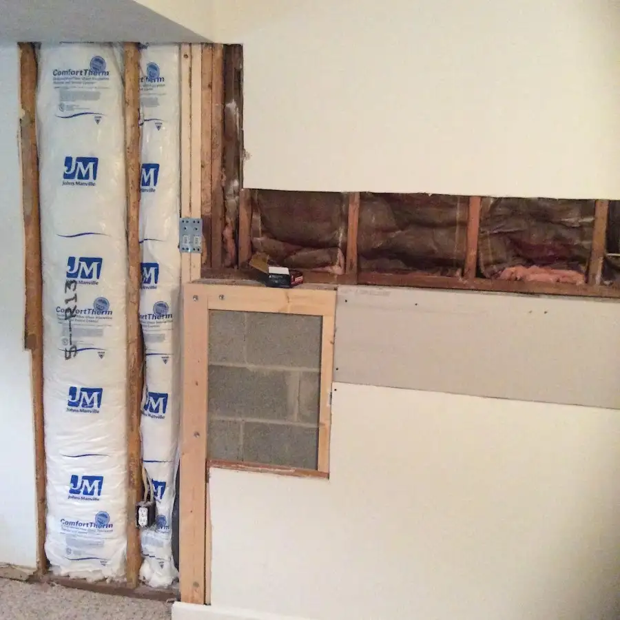 Wall insulation replacement during Contents Cleaning & Restoration in Riverdale Park